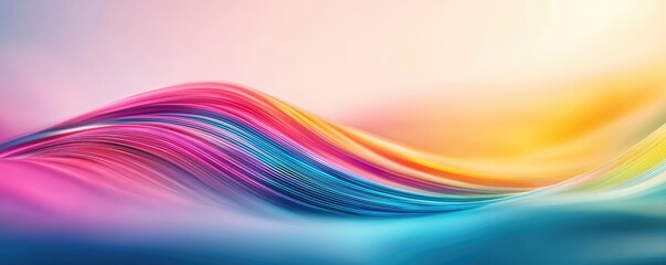 Poster - Rainbow abstract background concept. A vibrant wave of colors blending harmoniously, creating a soothing visual art piece.