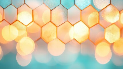 Poster - Mosaic abstract background concept. Abstract hexagonal patterns with vibrant lights, perfect for modern design projects.