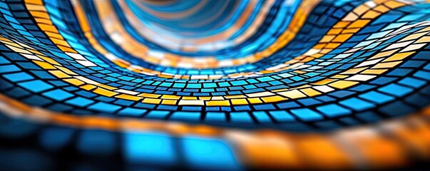 Poster - Mosaic abstract background concept. Colorful abstract pattern creates a mesmerizing digital background or texture.