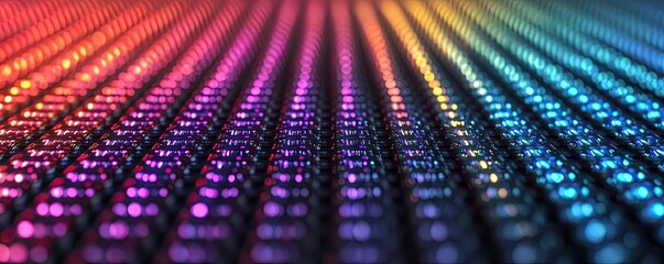 Poster - Rainbow abstract background concept. Colorful pattern of light pixels creating a vibrant abstract design.