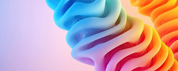 Poster - Ink abstract background idea. A vibrant abstract design showcasing smooth, flowing curves in bright colors.