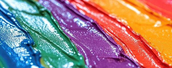 Poster - Rainbow abstract background concept. Vibrant rainbow paint texture showcasing a spectrum of colors and artistic expression.