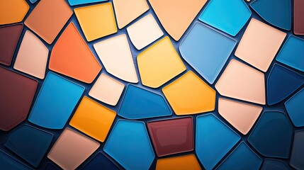 Poster - Mosaic abstract background concept. Colorful mosaic pattern with vibrant blue, orange, and yellow tiles creating an artistic look.