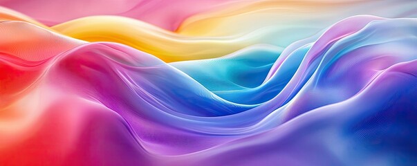 Aufkleber - Rainbow abstract background concept. A vibrant abstract fabric wave showcasing colorful, flowing textures and gradients.