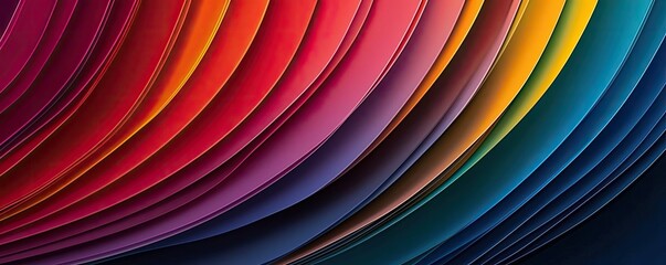 Poster - Rainbow abstract background concept. Vibrant layers of colorful paper create a stunning visual effect and artistic composition.