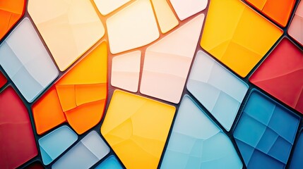 Poster - Mosaic abstract background concept. Colorful geometric shapes create a vibrant abstract background for design projects.