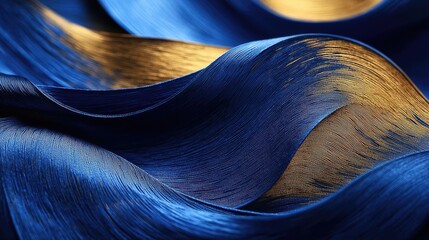 Aufkleber - Ink abstract background idea. Abstract blue and gold waves create a dynamic, elegant texture in visual design.
