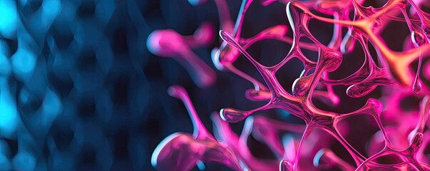 Poster - Ink abstract background idea. Close-up of colorful molecular structures with vibrant patterns and abstract designs.