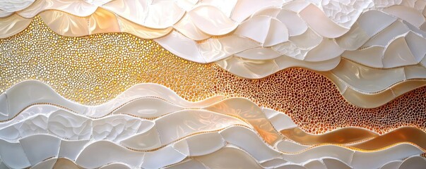 Poster - Mosaic abstract background concept. A textured abstract background featuring layered waves in soft hues and intricate details.