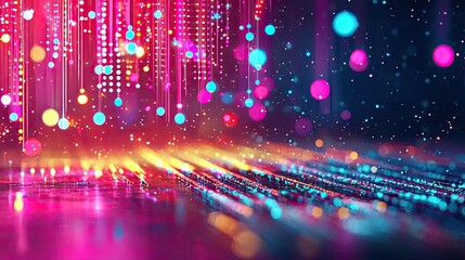 Poster - Ink abstract background idea. Vibrant digital abstract lights creating dynamic visuals for technology backgrounds.