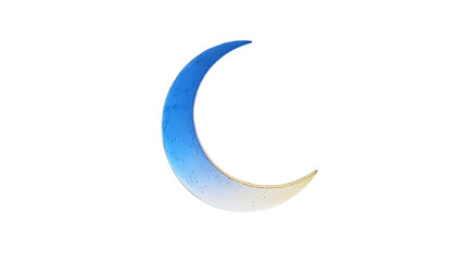 Wall Mural - a serene crescent moon glowing brightly against a soft, solid blue background, symbolizing the start