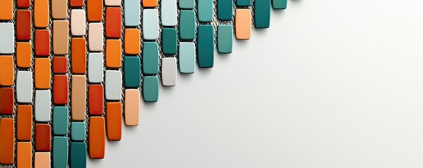 Poster - Mosaic abstract background concept. Colorful geometric tiles arranged creatively on a modern background.