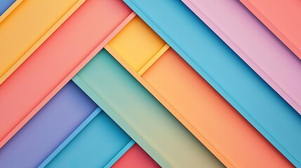 Poster - Rainbow abstract background concept. Vibrant geometric patterns in pastel colors create a lively visual effect.