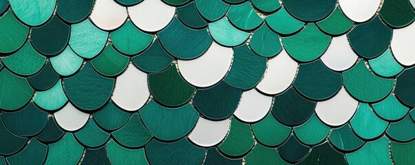 Poster - Mosaic abstract background concept. Vibrant green scale pattern featuring varied hues and textures for design projects.