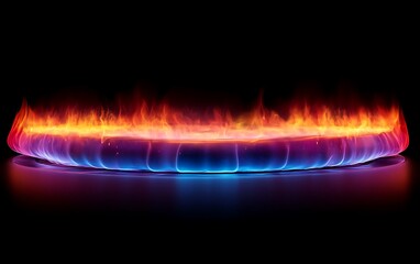 Poster - Ring of fire with reflection on black.