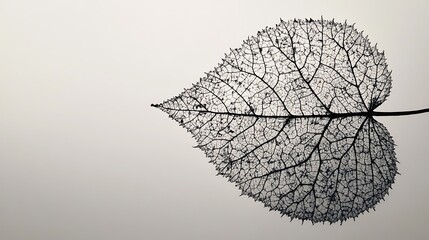 Poster - Intricate skeleton of a heart-shaped leaf.