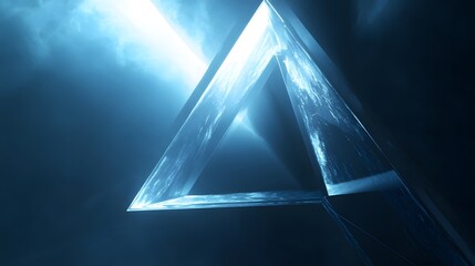 Poster - illuminated glass triangle abstract art design