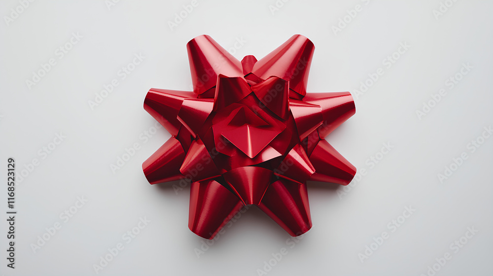 Elegant Red Ribbon Isolated on White, 4K Top View for Design Projects ...