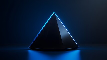 Poster - Illuminated Black Pyramid Abstract Geometric Shape