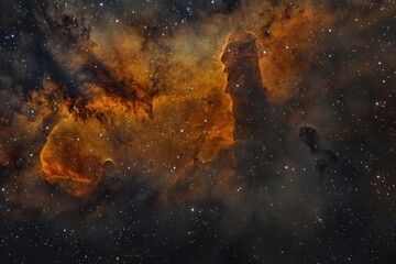 stunning cosmic pillars illuminated amidst a vibrant starry backdrop in deep space
