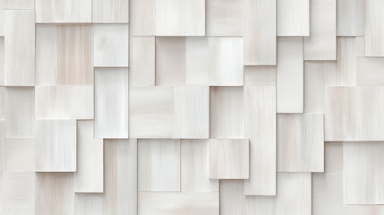 Poster - seamless white wooden panel wall with geometric pattern creates modern and minimalist aesthetic