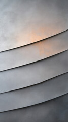 Poster - Abstract metallic wall with layered curved panels and soft warm light reflection