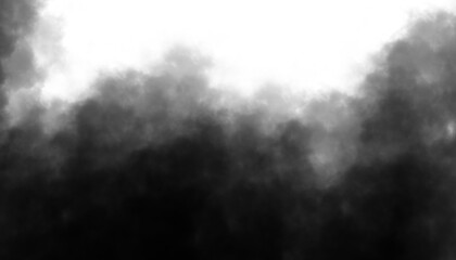 Realistic black Smoke Overlay with Transparent Background for Creative Design Use