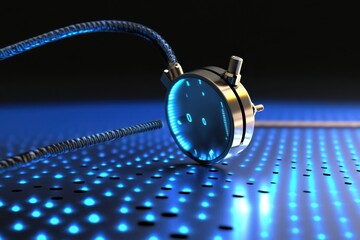 Poster - Innovative sensor technology on illuminated surface with dynamic patterns in a modern setting
