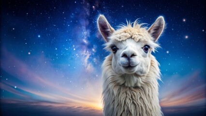  Happy Fluffy Alpaca on White Background - Eco-Friendly Product Marketing