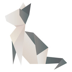 Wall Mural - cute cat png origami paper craft