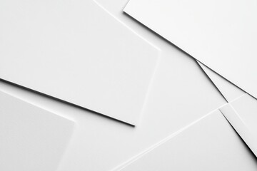 Poster - Abstract white paper shapes background.