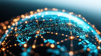Aufkleber - Global network and data exchange.