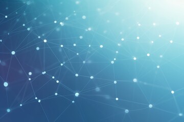 Poster - Abstract representation of interconnected data points on a blue background emphasizing technology and networking