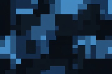 Poster - Abstract geometric pattern featuring shades of blue and black creating a modern digital artwork background