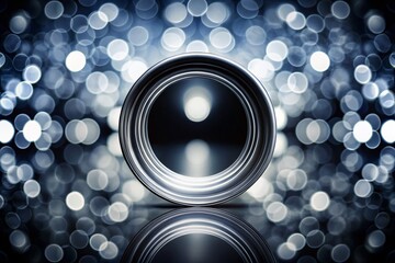 Poster - Abstract Background: Dynamic Lines, Circle Illusion, Black & White Bokeh