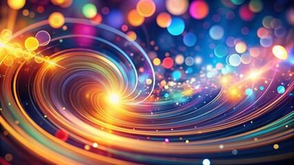Poster - Abstract Circular Light Background: Glowing Lines & Depth of Field