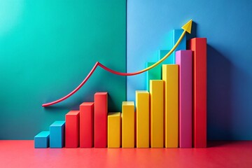 Poster - Abstract Data Visualization: Colorful Graph Chart Design Concept