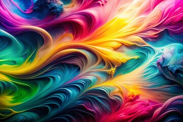 Poster - Abstract Neon Fluid Color Transitions: Vibrant Swirls & Dynamic Hues