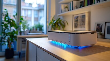 Poster - AI streamlines document scanning and organization for smart office environments. 