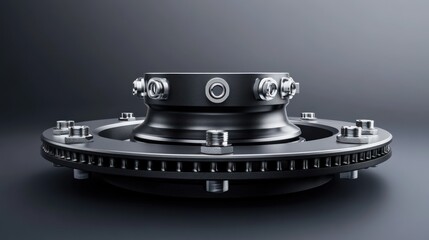 Poster - A close-up of a mechanical component, showcasing precision engineering and industrial design.