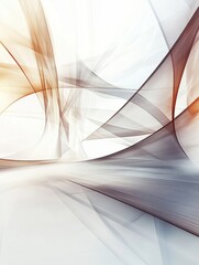 Fototapete - Abstract orange and grey lines creating dynamic perspective on white background