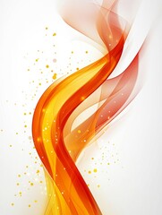 Fototapete - Abstract orange and red waves flowing with golden particles