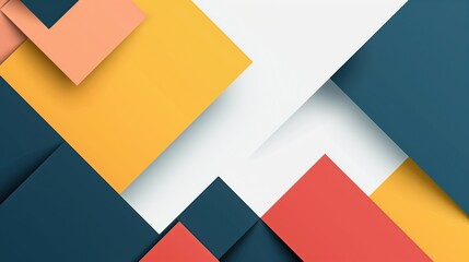 Poster - abstract background with geometric shapes design in three colors isolated on white background