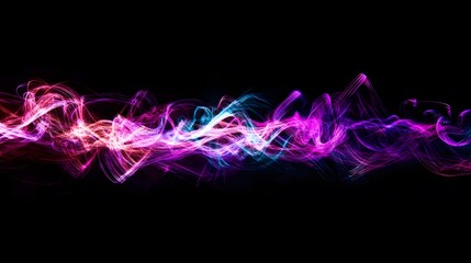 Poster - Abstract Swirling Light Trails Of Pink Blue And Purple Hues
