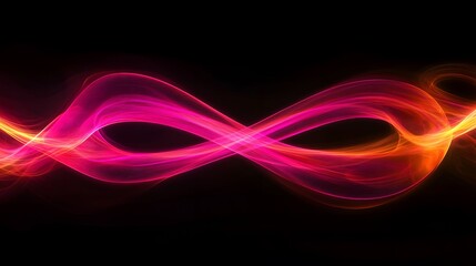 Poster - Abstract Pink and Orange Waves Flowing in Infinity