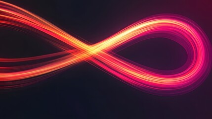 Poster - Abstract Infinity Symbol Glowing Red Orange Lines