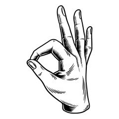 Wall Mural - okay hand sign language design element
