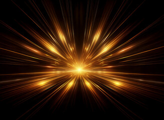 Aufkleber - a radiant, golden burst of light explodes from a central point, radiating outwards in streaks agains