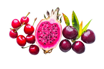 Isolated Exotic Fruit Arrangement