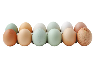 Isolated Carton of Multicolored Eggs